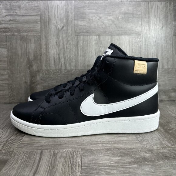 Nike Court Royale 2 Mid Women's 12/Men's 10.5 Black Leather Shoes CT1725-001 - Picture 3 of 9